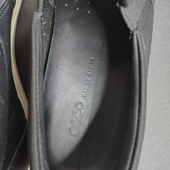 ECCO Soft 7 Leather Snakeskin Black Slip On Sneakers Shoes Size 39 (8-8.5) - Picture 6 of 10